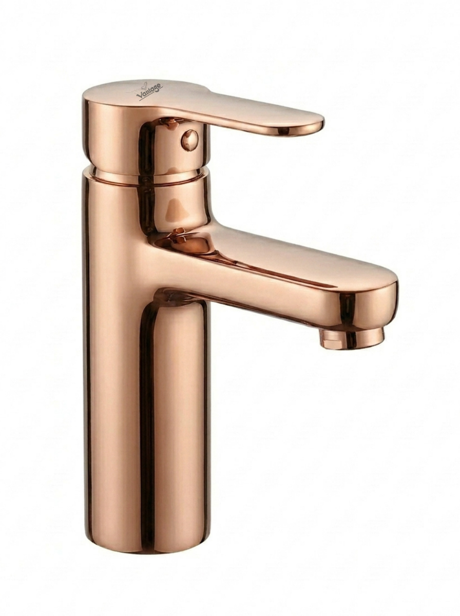 Single Lever Basin Mixer With 600mm Long Braided Pipe With Brass Nuts (Aura)