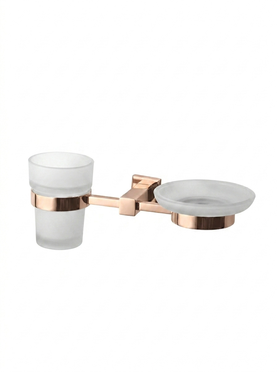 Joint Soap Dish With Tumbler Holder (Glass) (Chakor)