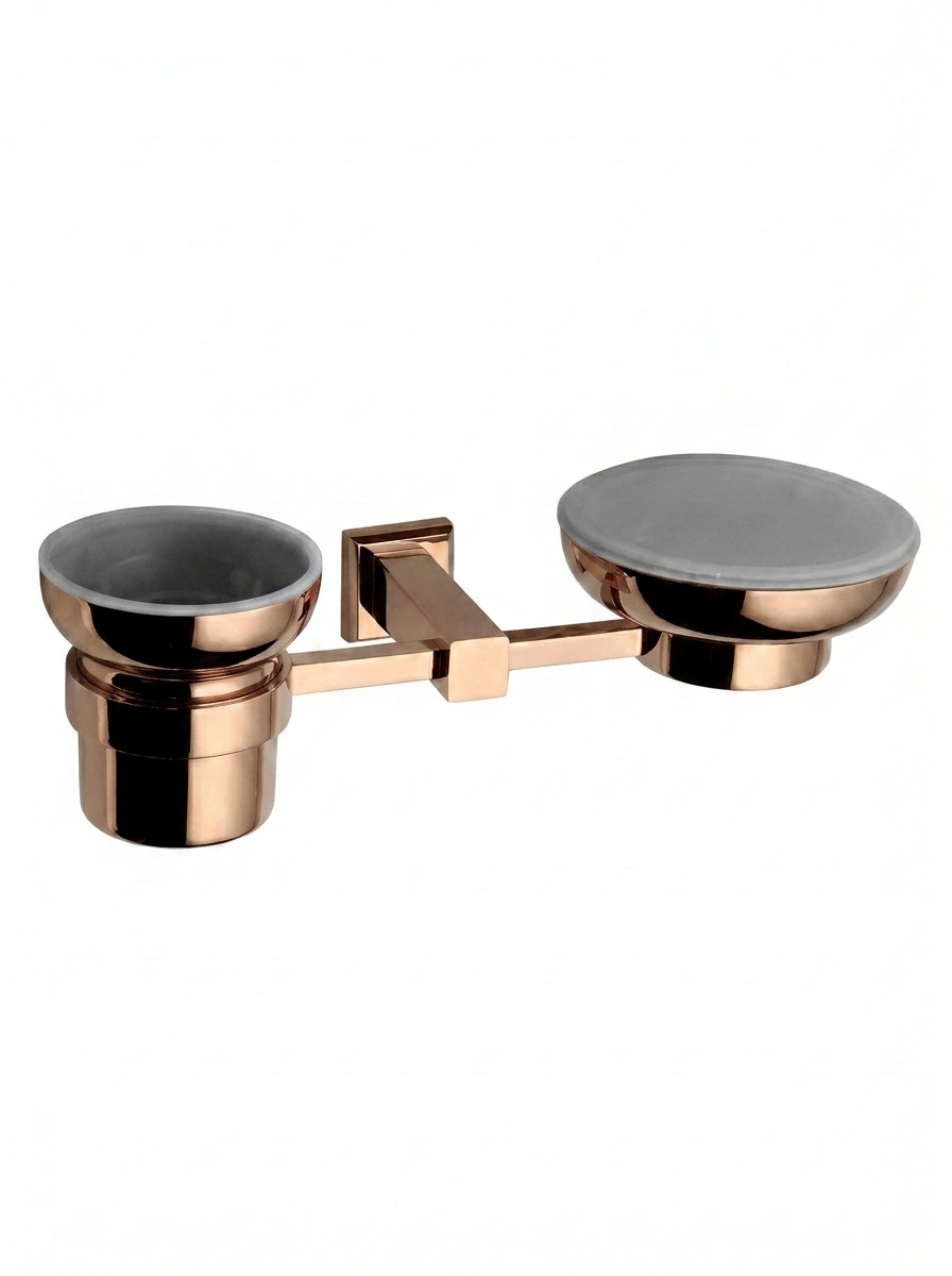 Joint Soap Dish with Tumbler Holder (Brass) (Chakor)
