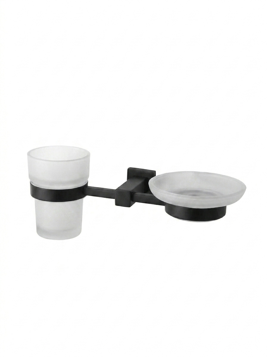 Joint Soap Dish With Tumbler Holder (Glass) (Chakor)
