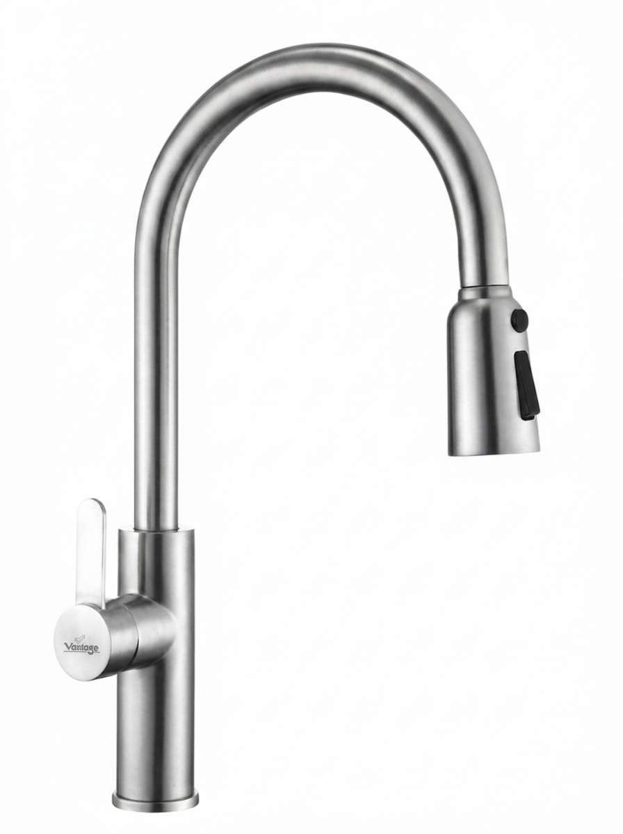 Single Lever Sink Mixer Floor Mounted with Pull Out Sprayer Dual Flow