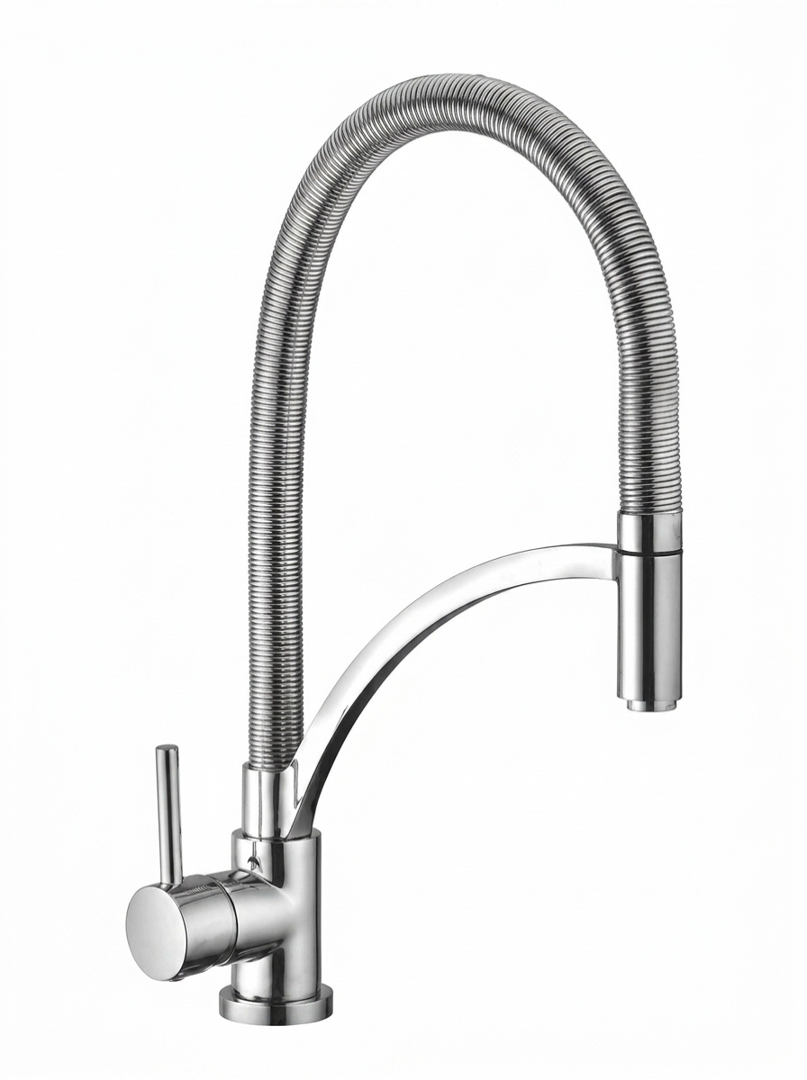 Single Lever Sink Mixer Floor Mounted with Flexible Spout