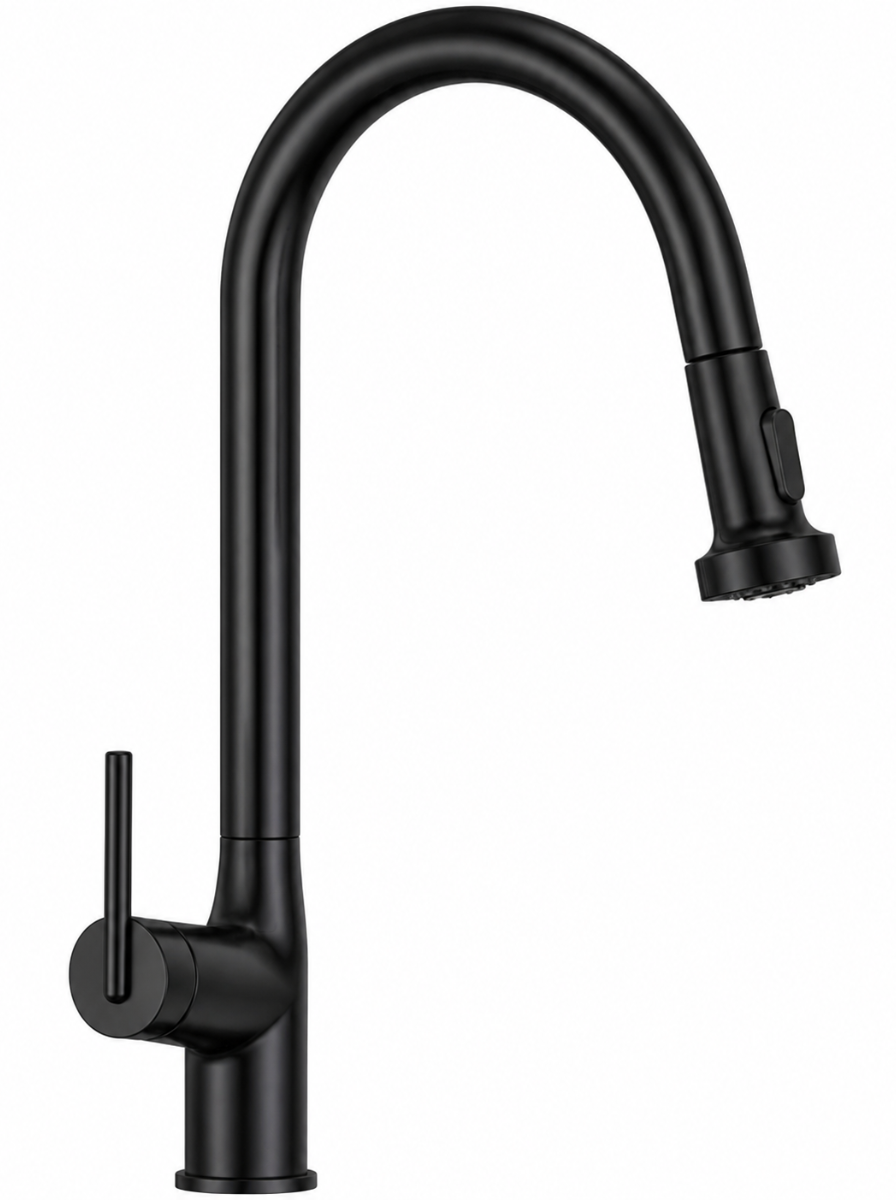 Single Lever Sink Mixer Pull Out Dual Flow (Matt Black)