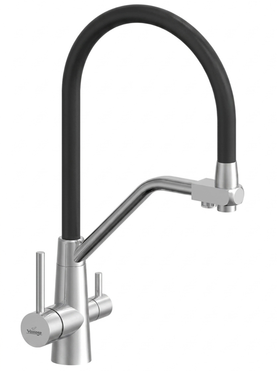 Single Lever Sink Mixer 3 in 1 Floor Mounted with Flexible Spout & Water Filter Purifier Out-Let