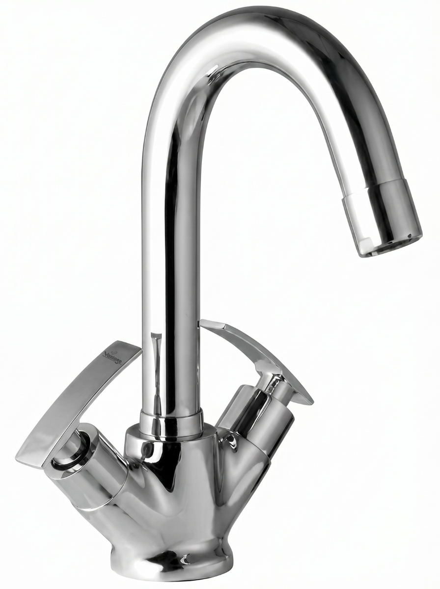 Center Hole Basin Mixer with 18 Connection Pipe (Line)