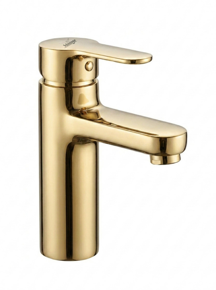 Single Lever Basin Mixer With 600mm Long Braided Pipe With Brass Nuts (Aura)