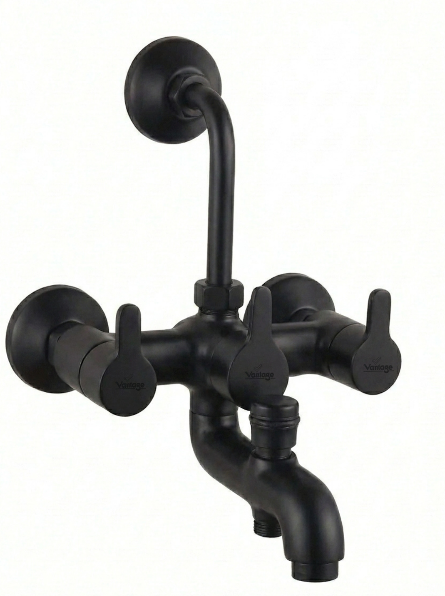 Wall Mixer 3 in 1 System With Provision for Both Tel. & O/S With Bend Pipe (Aura)