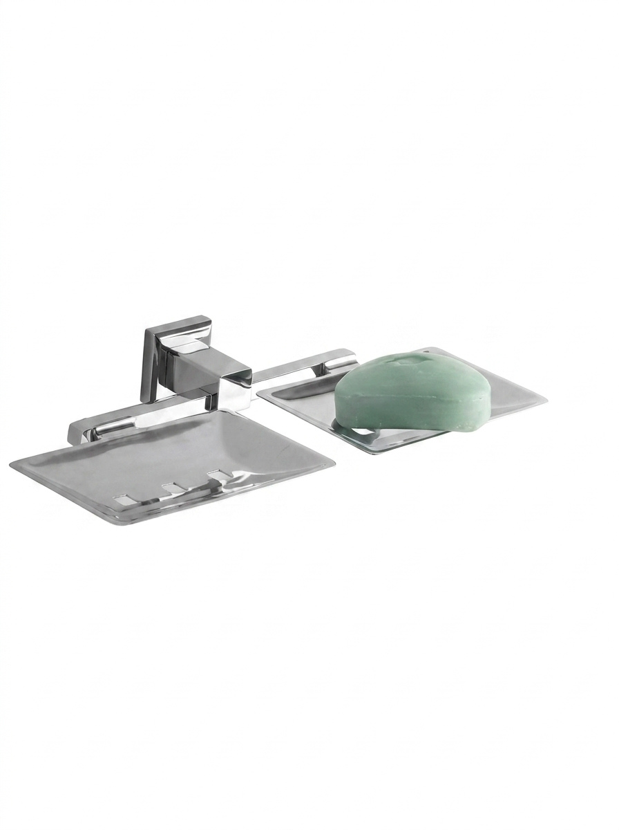 Double Soap Dish Rectangle (Brass) (Chakor)