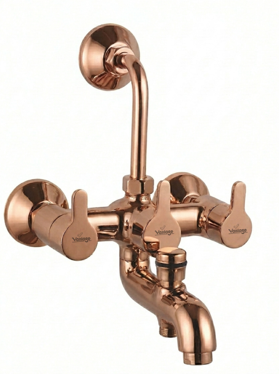 Wall Mixer 3 in 1 System With Provision for Both Tel. & O/S With Bend Pipe (Aura)