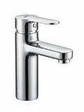 Single Lever Basin Mixer With 600mm Long Braided Pipe With Brass Nuts (Aura)