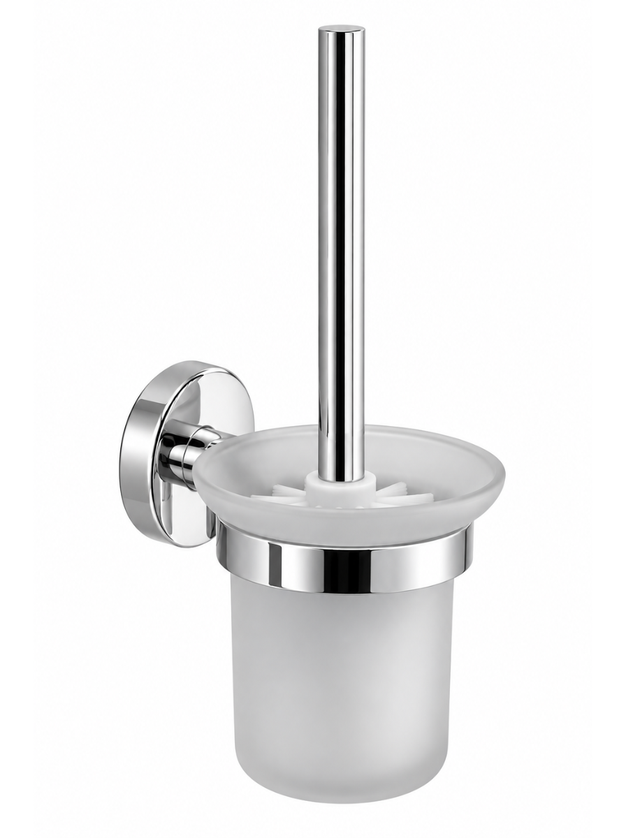 Toilet Brush Holder Wall Mounted (Glass) (Oval)