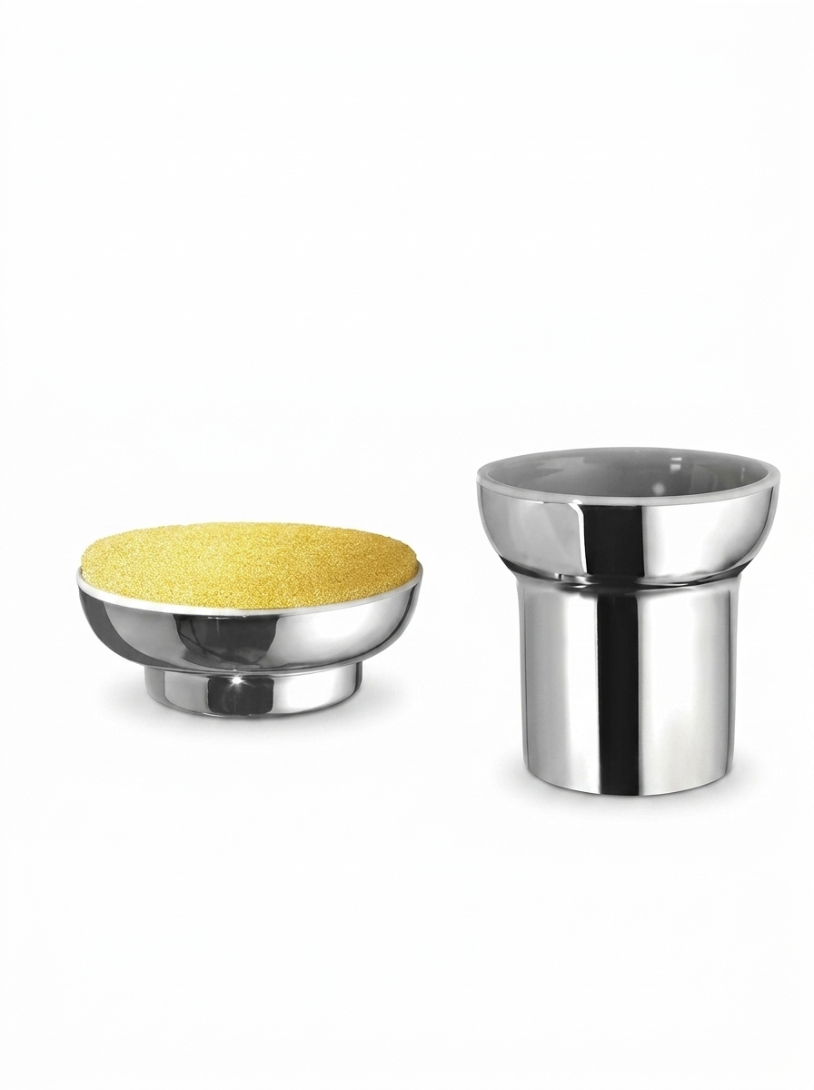 Soap Dish/Tumbler Brass Round