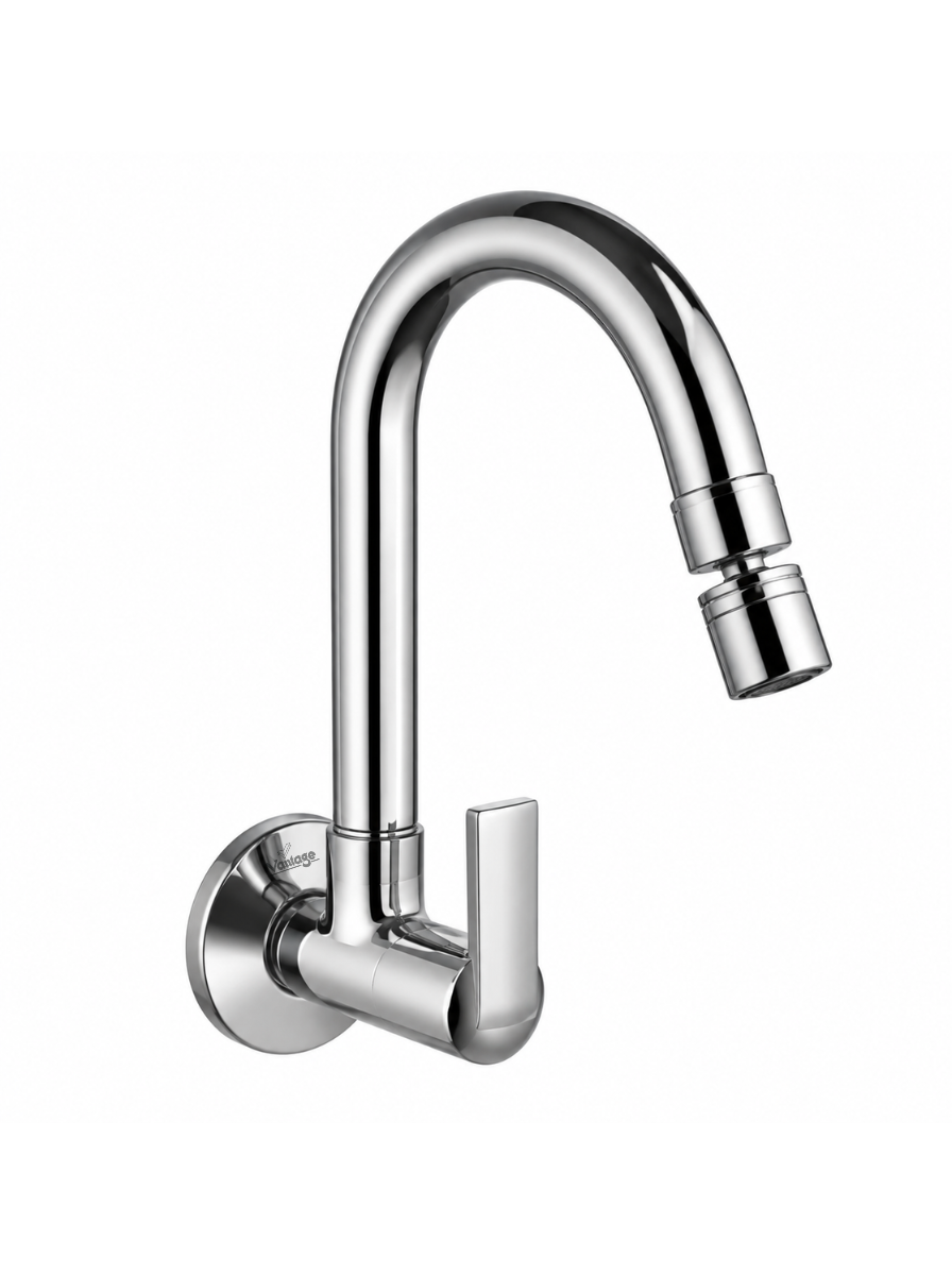 Sink Cock with Swivel Spout with 360° Dual Flow Nozzle (Arial)