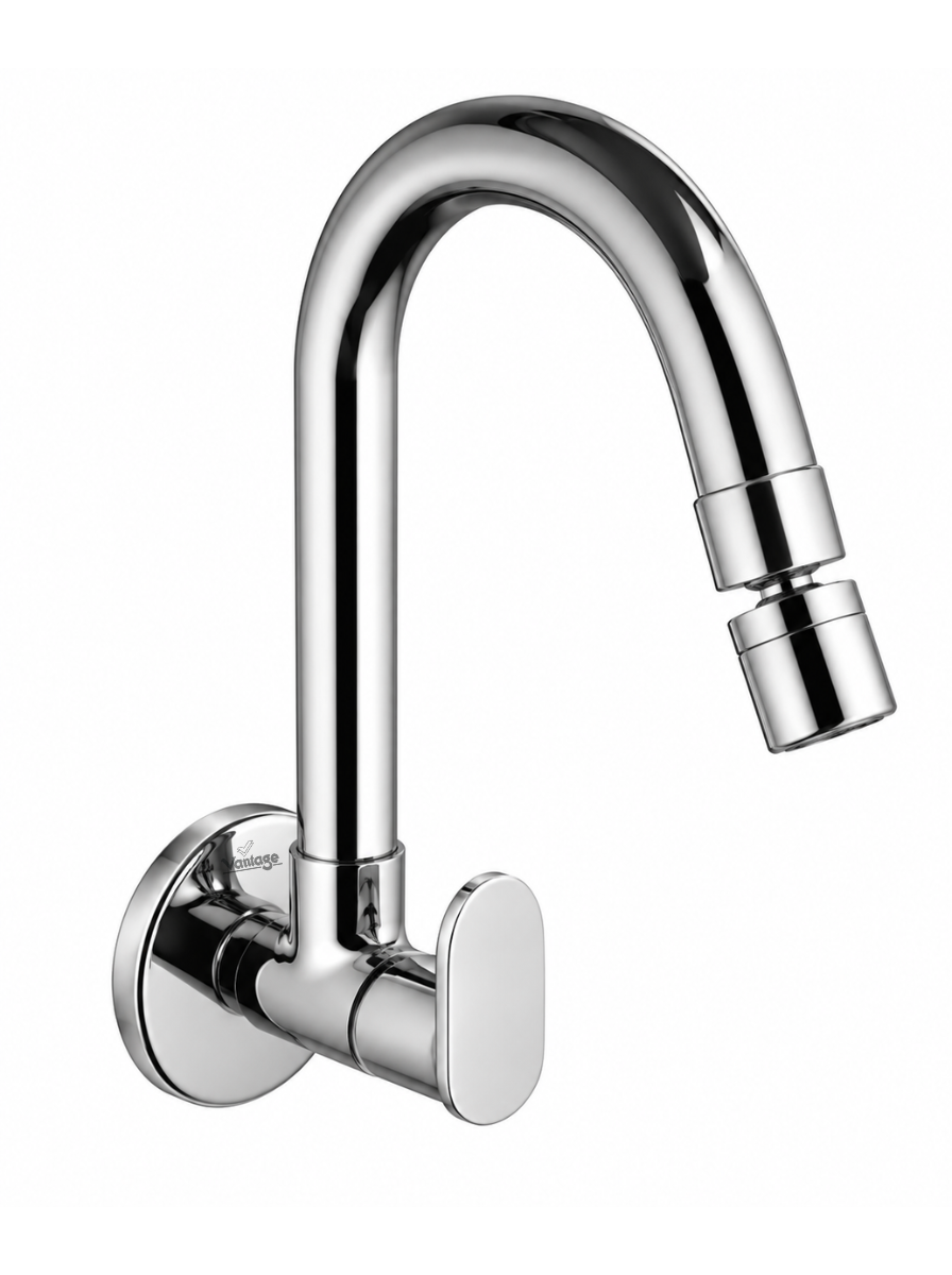 Sink Cock with Swivel Spout with 360° Dual Flow Nozzle (Optra Eco)