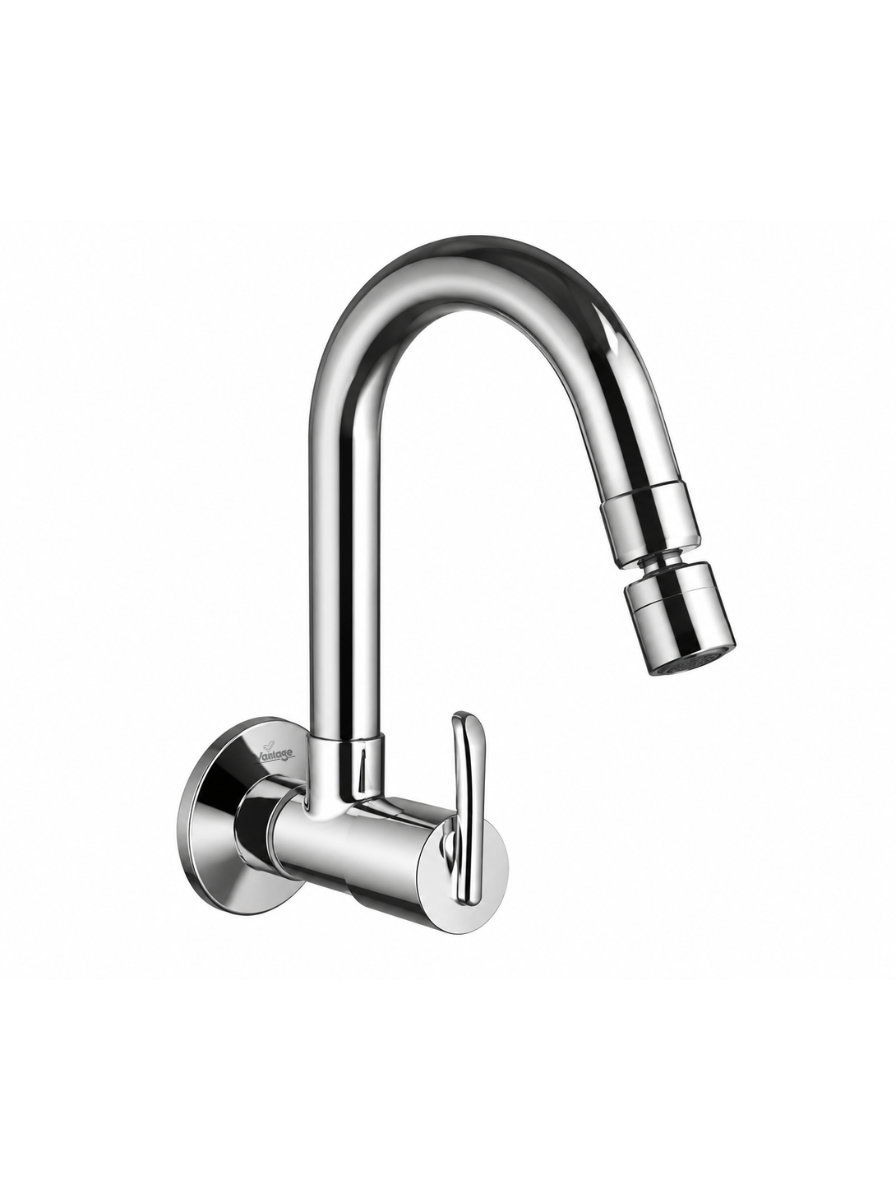 Sink Cock with Swivel Spout with 360° Dual Flow Nozzle (Linux)